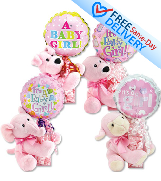 Balloon Bouquet with Plush Weight - Get Well Soon Teddy Bear